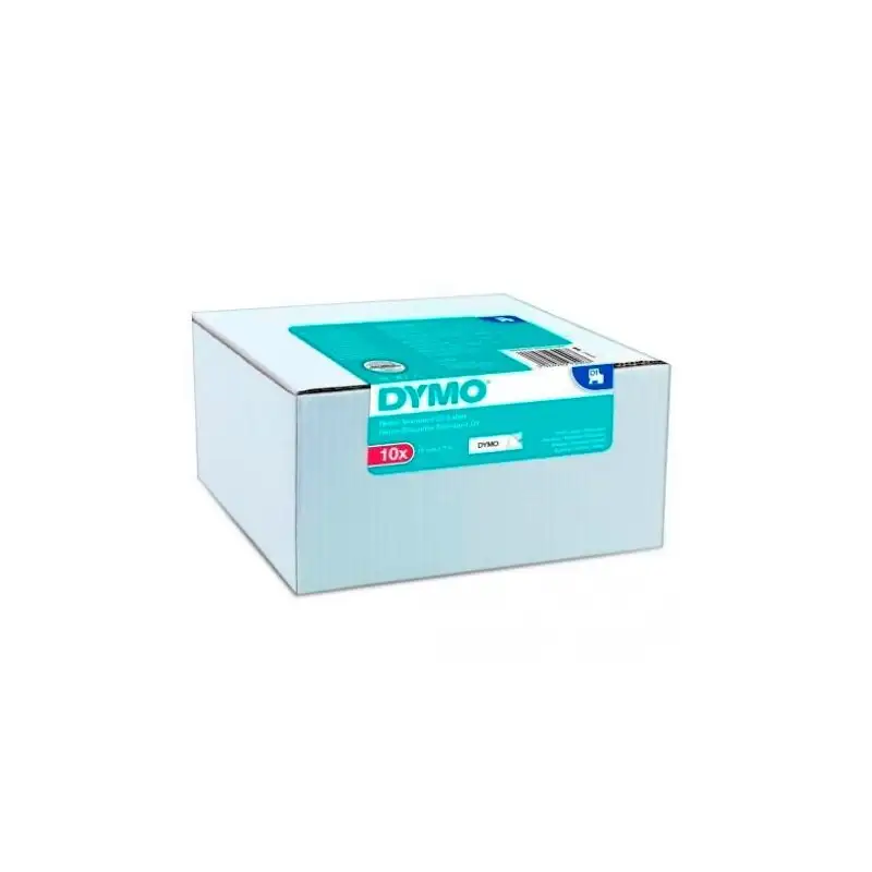 (2093098) DYMO CINTA AUTOADHESIVA ESTÁNDAR D1- NEGRO SOBRE BLANCO - 19MMX7M - PACK 10 UDS