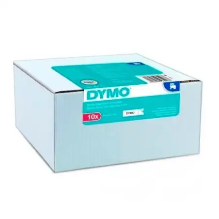 (2093098) DYMO CINTA AUTOADHESIVA ESTÁNDAR D1- NEGRO SOBRE BLANCO - 19MMX7M - PACK 10 UDS