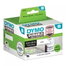 (2112284) DYMO ETIQUETAS ADHESIVA DURABLE - BLANCO - 19MMX64MM - PAPEL - LABELWRITER (2 ROLLOS 450UD/ROLLO)