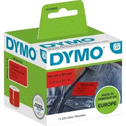 (2133399) DYMO ETIQUETAS DE TRANSFERENCIA TERMICA 99014 - ROJO - 54X101MM (AXL) - ETIQUETAS GRANDES DE IDENTIFICACIÓN/ENVÍO -...