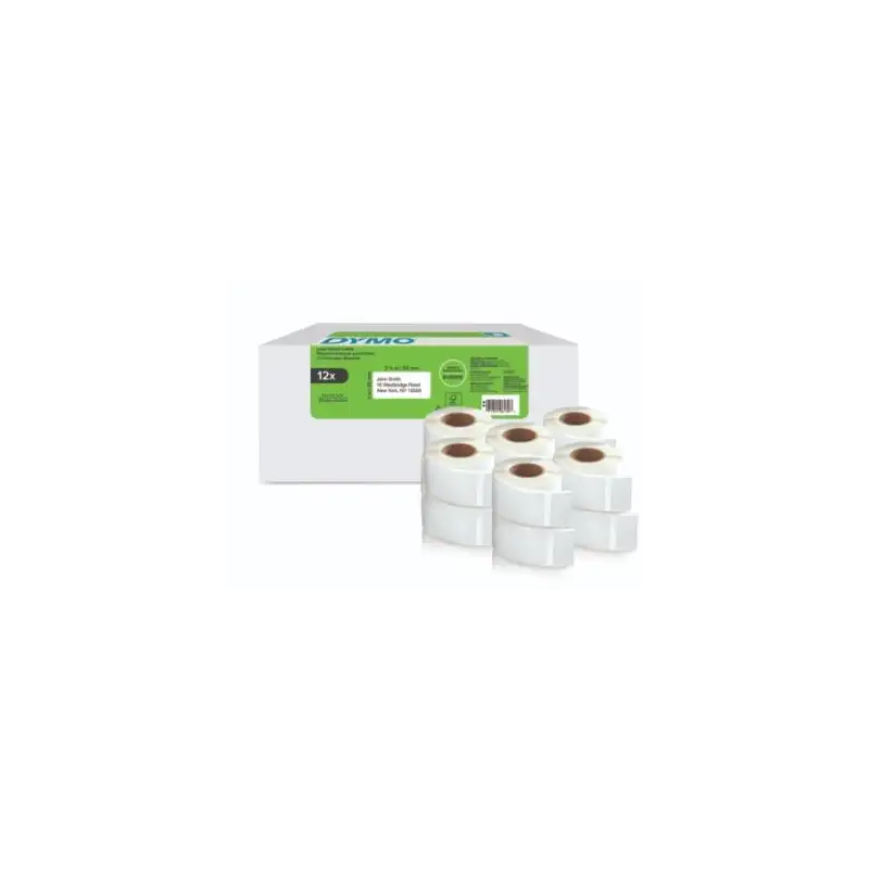 (2177563) DYMO ETIQUETAS TRANSFERENCIA TÉRMICA LW - 25X54MM - MULTIPACK DE 12 ROLLOS (500 ETIQUETAS POR ROLLO)
