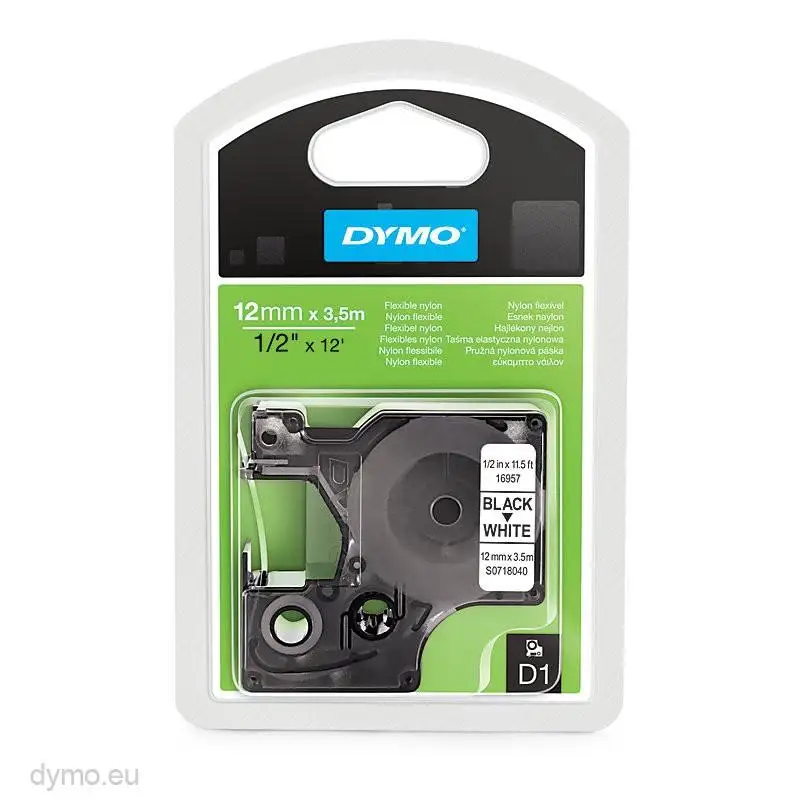 (S0718040) DYMO CINTA DE TRANSFERENCIA TERMICA D1 - NEGRO SOBRE BLANCO - 12MMX3