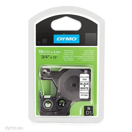 (S0718050) DYMO CINTA DE TRANSFERENCIA TÉRMICA D1 - NEGRO SOBRE BLANCO - 19MMX3