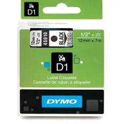 (S0720500) DYMO CINTA DE TRANSFERENCIA TERMICA D1 - NEGRO SOBRE TRANSPARENTE - 12MMX7M - POLIESTER - ROTULADORA LABELMANAGER