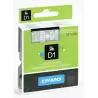 (S0720600) DYMO CINTA DE TRANSFERENCIA TERMICA D1 - BLANCO SOBRE TRANSPARENTE - 12MMX7M - POLIESTER - ROTULADORA LABERMANAGER