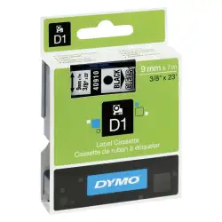 (S0720670) DYMO CINTA DE TRANSFERENCIA TERMICA D1 - NEGRO SOBRE TRANSPARENTE - 9MMX7M - POLIESTER - ROTULADORA LABELMANAGER