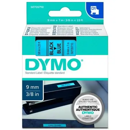 (S0720710) DYMO CINTA DE TRANSFERENCIA TERMICA D1 - NEGRO SOBRE AZUL - 9MMX7M - POLIESTER - ROTULADORA LABELMANAGER