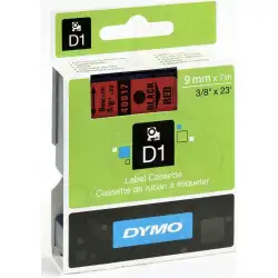 (S0720720) DYMO CINTA DE TRANSFERENCIA TERMICA D1 - NEGRO SOBRE ROJO - 9MMX7M - PLÁSTICO - ROTULADORA LABELMANAGER