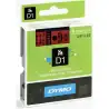 (S0720720) DYMO CINTA DE TRANSFERENCIA TERMICA D1 - NEGRO SOBRE ROJO - 9MMX7M - PLÁSTICO - ROTULADORA LABELMANAGER