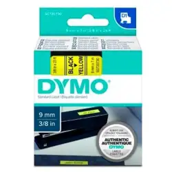 (S0720730) DYMO CINTA DE TRANSFERENCIA TERMICA D1 - NEGRO SOBRE AMARILLO - 9MMX7M - POLIESTER - ROTULADORA LABELMANAGER