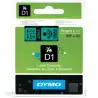 (S0720740) DYMO CINTA DE TRANSFERENCIA TERMICA D1 - NEGRO SOBRE VERDE - 9MMX7M - POLIESTER - ROTULADORA LABELMANAGER