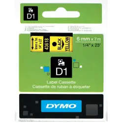 (S0720790) DYMO CINTA DE TRANSFERENCIA TERMICA D1 - NEGRO SOBRE AMARILLO -  6MMX7M - POLIESTER - ROTULADORA LABELMANAGER