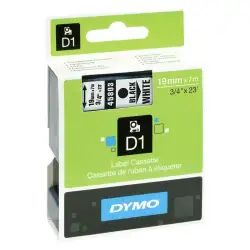(S0720830) DYMO CINTA DE TRANSFERENCIA TERMICA D1 - NEGRO SOBRE BLANCO - 19MMX7M - POLIESTER - ROTULADORA LABELMANAGER