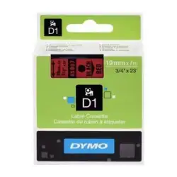 (S0720870) DYMO CINTA DE TRANSFERENCIA TÉRMICA D1 - NEGRO SOBRE ROJO - 19MMX7M - POLIESTER - ROTULADORA LABELMANAGER