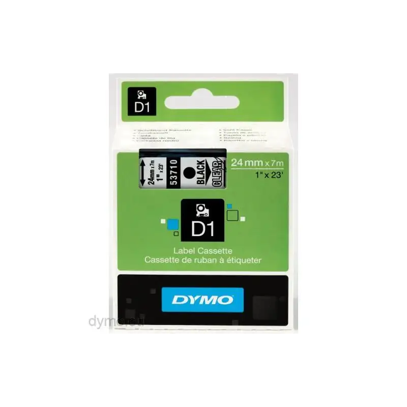 (S0720920) DYMO CINTA DE TRANSFERENCIA TERMICA D1 - NEGRO SOBRE TRANSPARENTE - 24MMX7M - POLIESTER - ROTULADORA LABELMANAGER