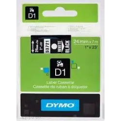 (S0721010) DYMO CINTA DE TRANSFERENCIA TERMICA D1 - BLANCO SOBRE NEGRO - 24MMX7M - POLIESTER - ROTULADORA LABELMANAGER