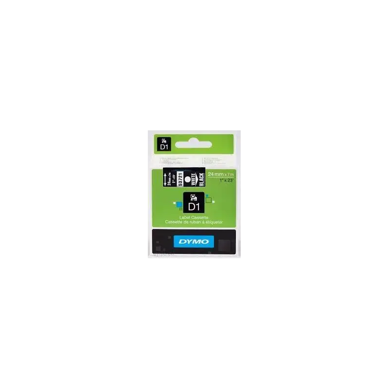 (S0721010) DYMO CINTA DE TRANSFERENCIA TERMICA D1 - BLANCO SOBRE NEGRO - 24MMX7M - POLIESTER - ROTULADORA LABELMANAGER