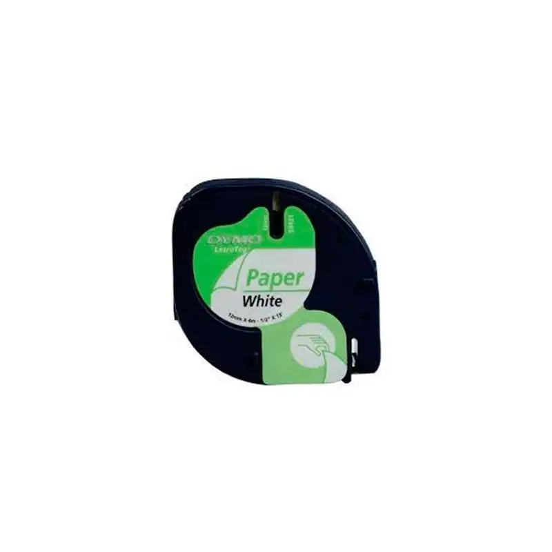 (S0721510) DYMO CINTA 91200 - NEGRO SOBRE BLANCO - 12MMX4M -  PAPEL - ROTULADORA LETRATAG