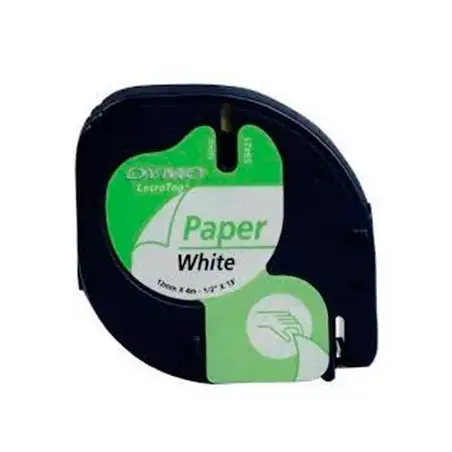 (S0721510) DYMO CINTA 91200 - NEGRO SOBRE BLANCO - 12MMX4M -  PAPEL - ROTULADORA LETRATAG