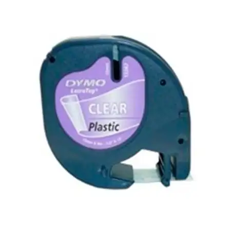 (S0721530) DYMO CINTA 12267 - NEGRO SOBRE TRANSPARENTE - 12MMX4M - PLÁSTICO - ROTULADORA LETRATAG