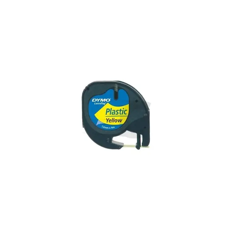 (S0721620) DYMO CINTA 91202 - NEGRO SOBRE AMARILLO - 12MMX4M - PLÁSTICO - ROTULADORA LETRATAG
