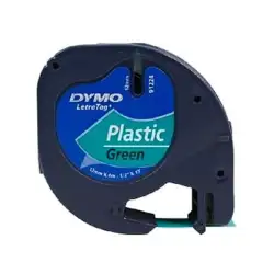 (S0721640) DYMO CINTA 91204 - NEGRO SOBRE VERDE - 12MMX4M - PLÁSTICO - ROTULADORA LETRATAG
