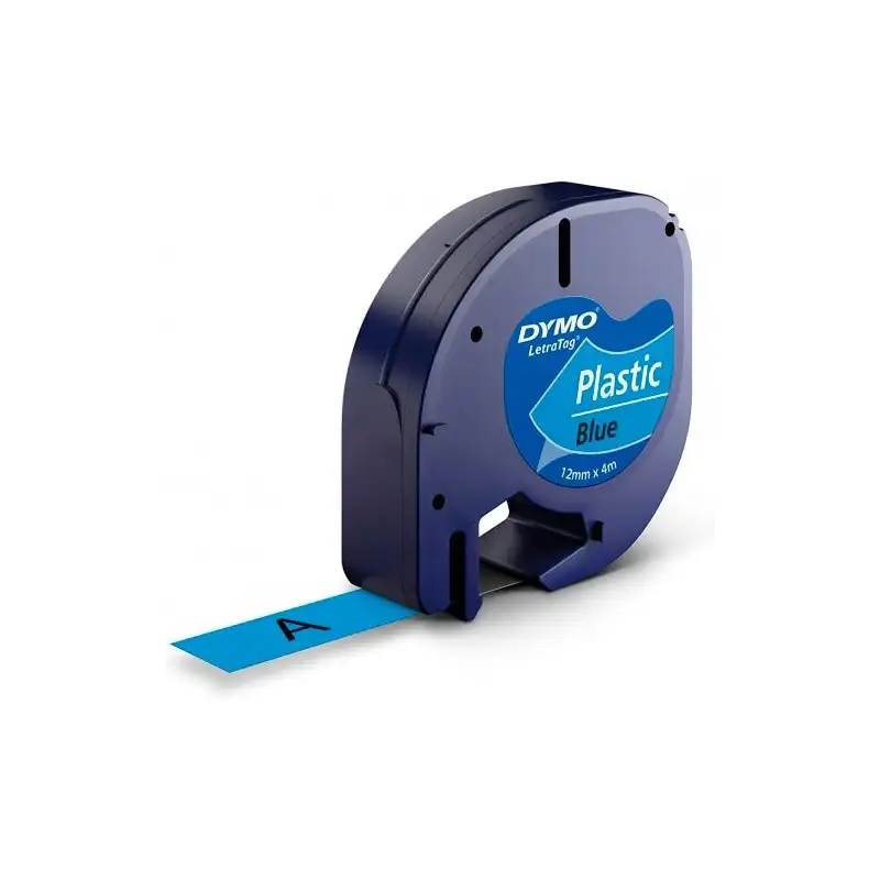 (S0721650) DYMO CINTA 91205 - NEGRO SOBRE AZUL - 12MMX4M - PLÁSTICO - ROTULADORA LETRATAG