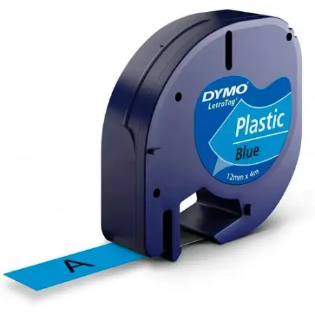 (S0721650) DYMO CINTA 91205 - NEGRO SOBRE AZUL - 12MMX4M - PLÁSTICO - ROTULADORA LETRATAG