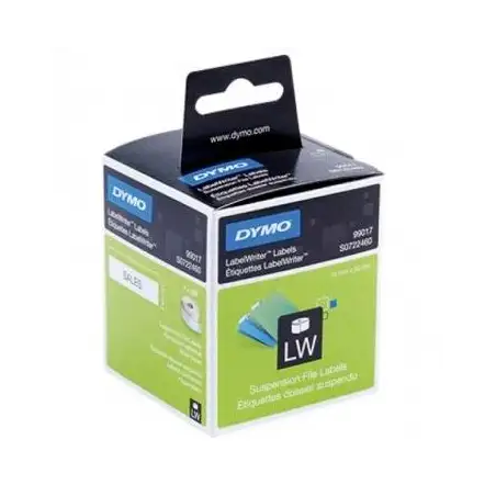 (S0722460) DYMO ETIQUETAS DE TRANSFERENCIA TÉRMICA 99017- BLANCO - 50X12MM - ETIQUETAS CARPETAS COLGANTES - ROTULADORA LABEL ...