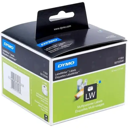 (S0722540) DYMO ETIQUETAS DE TRANSFERENCIA TERMICA 11354 - NEGRO SOBRE BLANCO - 32X57MM (AXL) - ETIQUETAS MULTIUSOS - LABEL W...