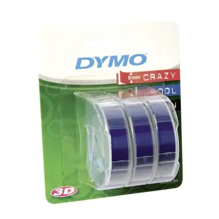 (S0847740) DYMO CINTA TRADICIONAL 84774 - AZUL - 9MMX3M - BLISTER 3 UNIDADES