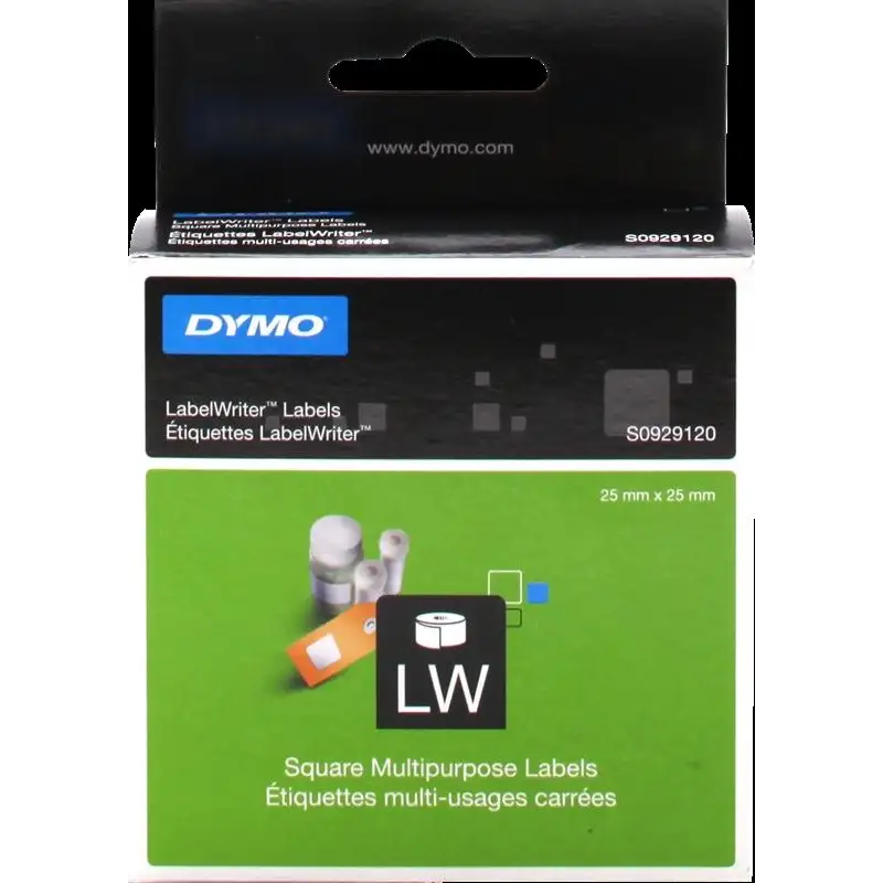(S0929120) DYMO ETIQUETAS MULTIFUNCIÓN CUADRADAS - BLANCO - 25X25MM - ROTULADORA LABELWRITER (ROLLO 750UD)