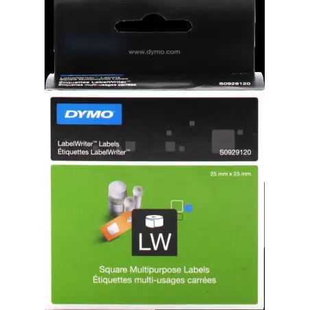 (S0929120) DYMO ETIQUETAS MULTIFUNCIÓN CUADRADAS - BLANCO - 25X25MM - ROTULADORA LABELWRITER (ROLLO 750UD)
