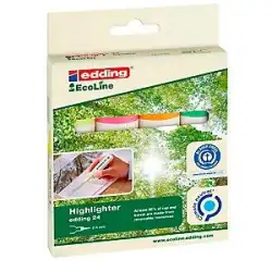 (24-4-S) EDDING MARCADOR FLUORESCENTE 24 ECOLINE C/SURTIDOS ESTUCHE CARTÓN 4 UD