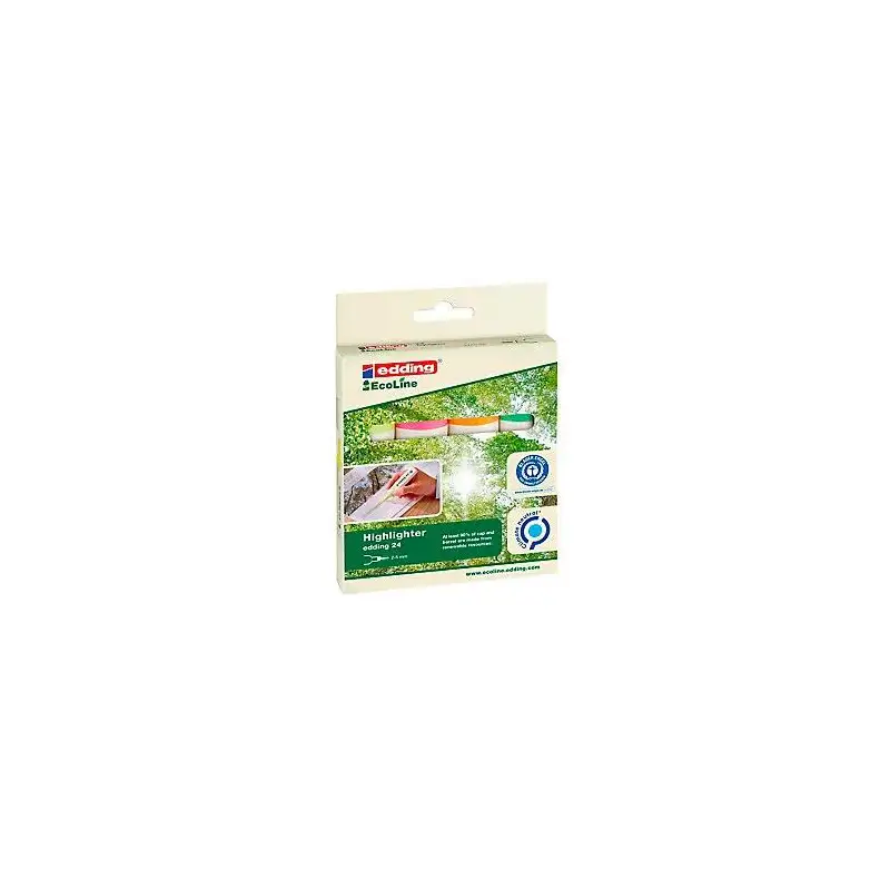 (24-4-S) EDDING MARCADOR FLUORESCENTE 24 ECOLINE C/SURTIDOS ESTUCHE CARTÓN 4 UD