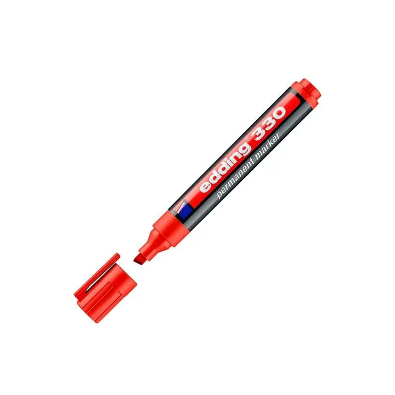 (330-02) EDDING MARCADOR PERMANENTE 330 PUNTA BISELADA ROJO