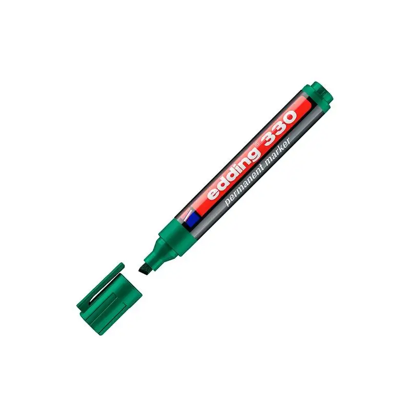 (330-04) EDDING MARCADOR PERMANENTE 330 PUNTA BISELADA VERDE