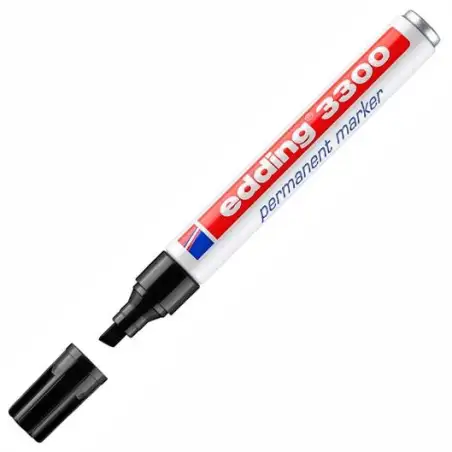 (3300-01) EDDING MARCADOR PERMANENTE 3300 PUNTA BISELADA NEGRO