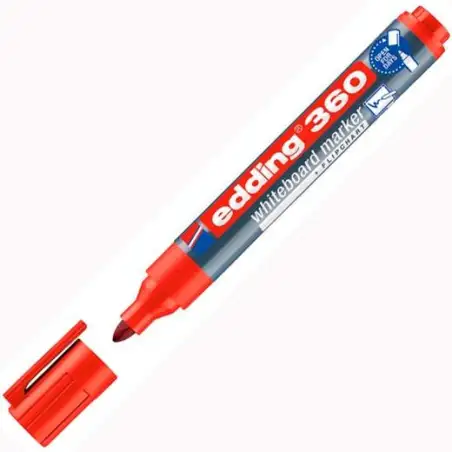 (360-02) EDDING MARCADOR PIZARRA BLANCA 360 RELLENABLE ROJO