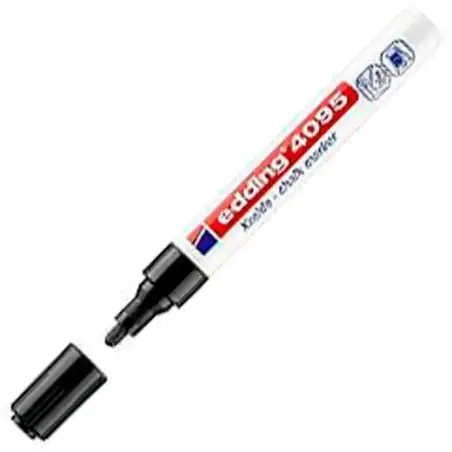 (4095-01) EDDING MARCADOR DE TIZA LÍQUIDA 4095 BORRABLE NEGRO