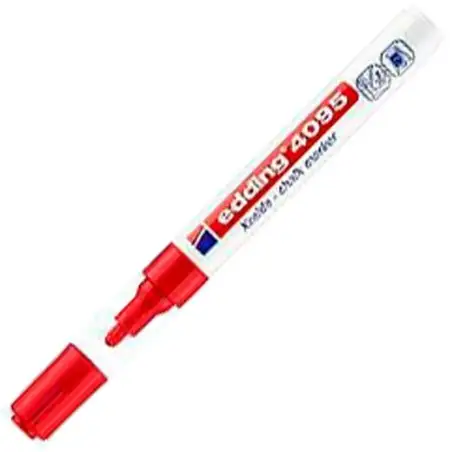 (4095-02) EDDING MARCADOR DE TIZA LÍQUIDA 4095 BORRABLE ROJO