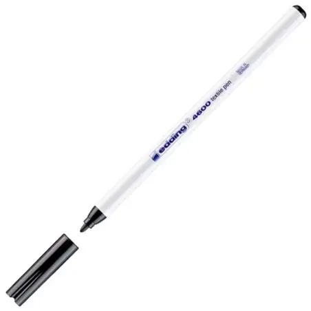 (4600-01) EDDING ROTULADOR 4600 PARA TEXTIL PUNTA REDONDA NEGRO