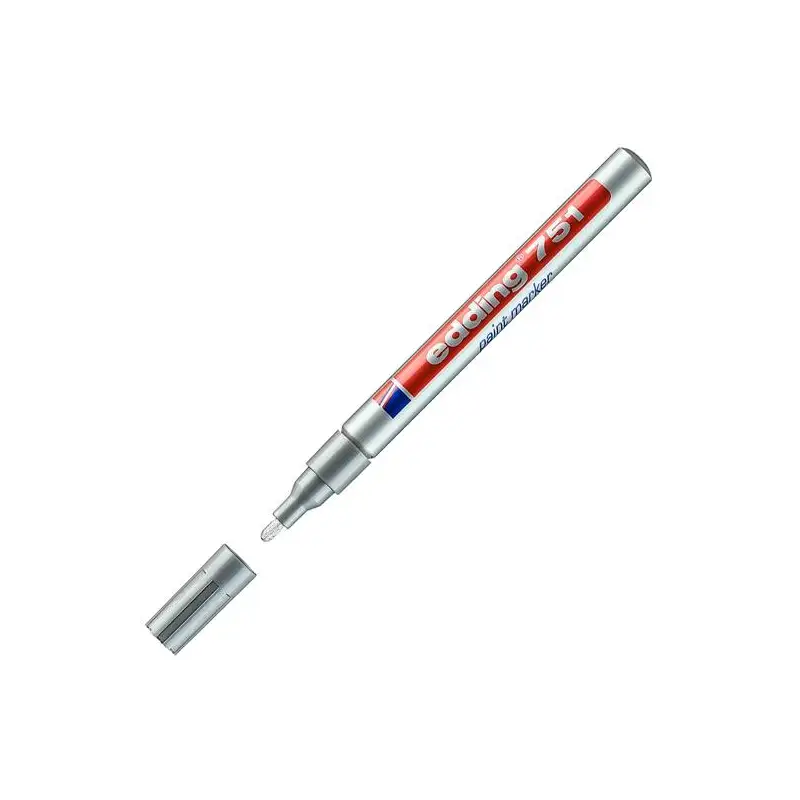 (751-54) EDDING MARCADOR PERMANENTE TINTA OPACA 751 PLATA