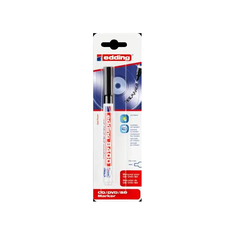 (e-8400-1-1-4001) EDDING MARCADOR PERMANENTE CD/DVD/BDS NEGRO BLÍSTER 1 UD