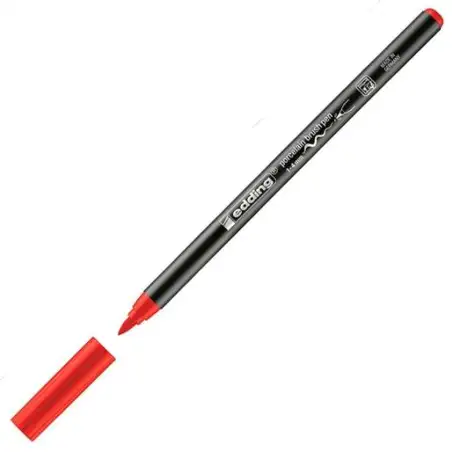 (4200-02) EDDING ROTULADOR 4200 PARA PORCELANA PUNTA PINCEL ROJO
