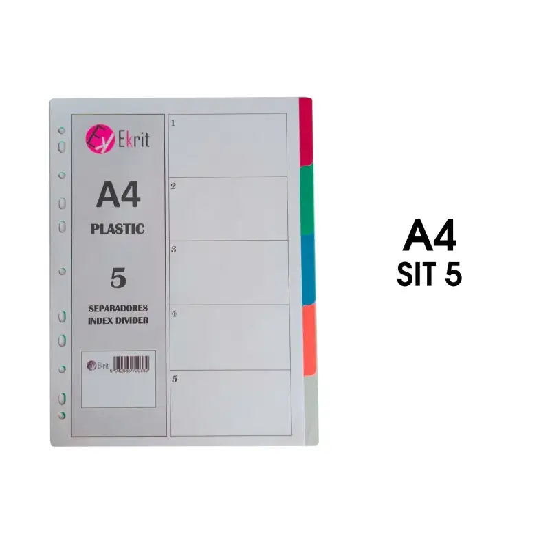 (SIT-5H) EKRIT SEPARADORES PP A4 11 TALADROS 5 POSICIONES