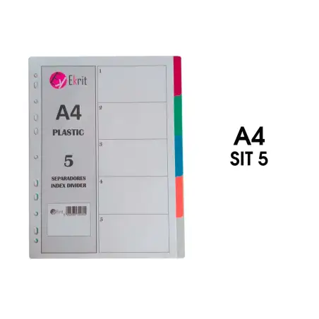 (SIT-5H) EKRIT SEPARADORES PP A4 11 TALADROS 5 POSICIONES
