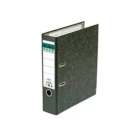 (100081018) ELBA ARCHIVADOR PALANCA A4 LOMO ANCHO RADO CLÁSICO CARTÓN FORRADO JASPEADO NEGRO