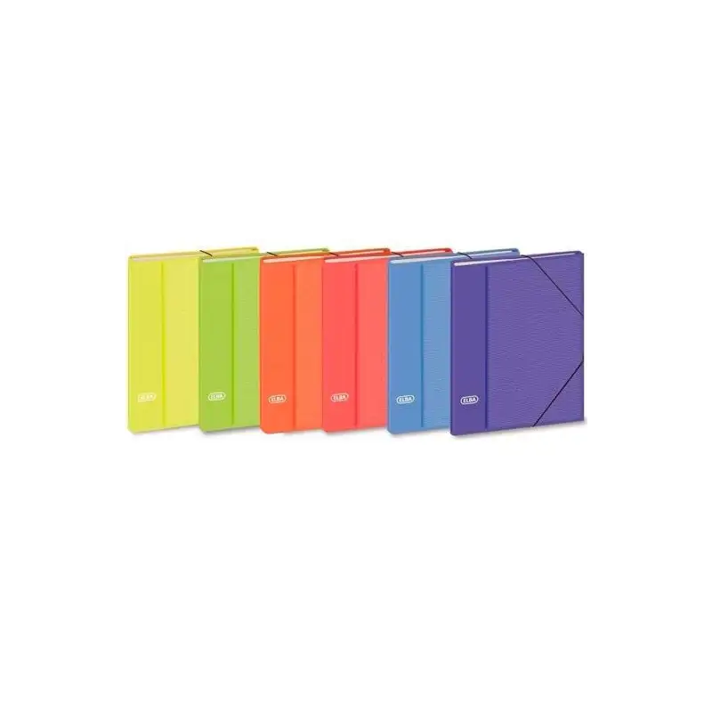 (100580256) ELBA CLASIFICADOR ELBACOLOR 12 SEPARADORES FOLIO C/SOLAPA Y GOMAS CARTÓN FORRADO COLORES SURTIDOS