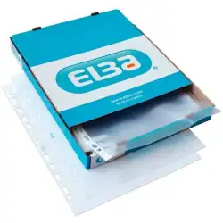(400005370) ELBA FUNDAS MULTITALADRO STANDARD A4 PIEL NARANJA 90 MICRAS CAJA 100 UD